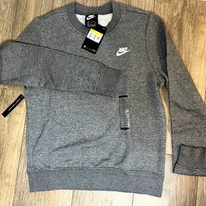 Nike Women's Club Fleece Crew Charcoal Gray Sweatshirt CQ5437-071 Size Small